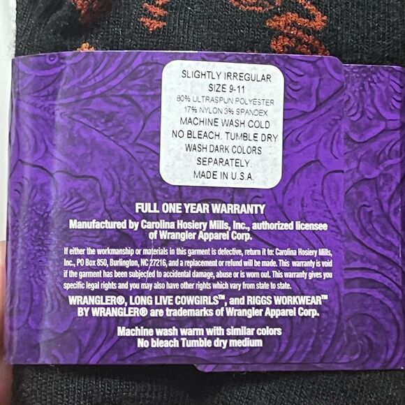 Wrangler Black and Brown Southwest Style Women’s Socks - Picture 6 of 8